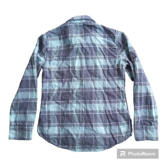 GIRLS Justice Mint Green/Grey Plaid Button Down Shirt Size 8 | Stylish and Comfy - Picture 2 of 7